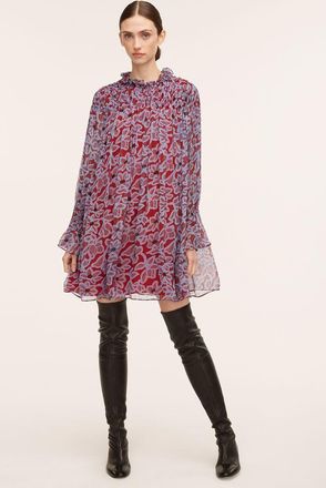 Rebecca Taylor Vera Fleur Chiffon Smocked Dress