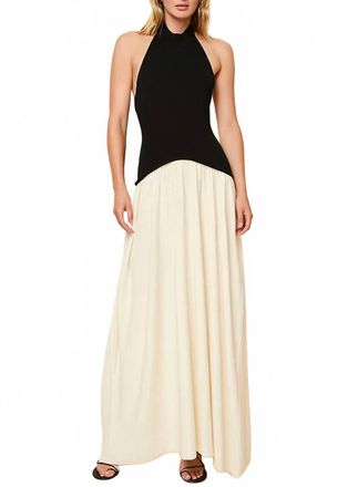 Solid & Striped Soglio Maxi Dress In Ecru/noir
