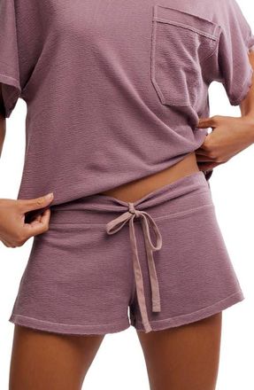 Free People Staycation Sleep Drawstrings Shorts in Elderberry Tea at Nordstrom, Size X-Large
