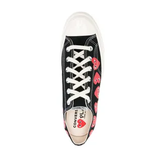 Converse Heart-Print Canvas Low-Top Sneaker - Black