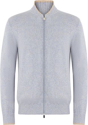 Fedeli Lichtgewicht Cardigan met Ritssluiting aan de Voorkant - Heren - Vesten - Blauw - L - Katoen - Truien & Vesten