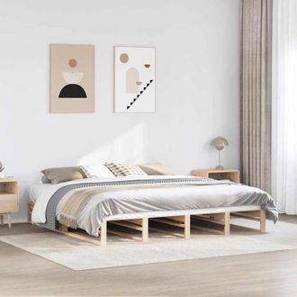vidaXL Vidaxl - Estructura De Cama Sin Colch&oacute;n Madera Maciza De Pino 200x200 Cm