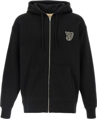 Valentino Garavani Katoenen Hooded Sweatshirt met VG Patch - Heren - Vesten met rits - Zwart - L - Katoen - Hoodies & sweatvesten