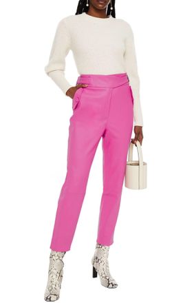 Veronica Beard Pink Jania High-rise Leather Ankle Pants Size M