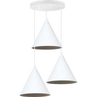 OEM L&aacute;mpara Colgante Soho Blanca 3 Platos 25cm E27