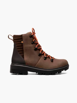 Bogs Womens Holly Lace Leather Boots In Brown