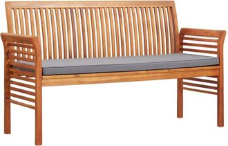 vidaXL Banco De Jard&iacute;n 3 Plazas Con Coj&iacute;n Madera Maciza Acacia 150 Cm Vidaxl