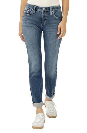 Silver Jeans Co Boyfriend Ankle Straight Leg Jeans in Shirley at Nordstrom, Size 34 X 29