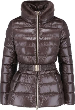 Herno Womens Claudia Nylon Ultralight Jacket In Dark Chocolate