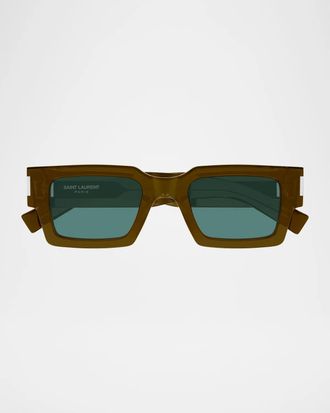 Saint Laurent Men & apos;s SL 572 Recycled Acetate Square Sunglasses