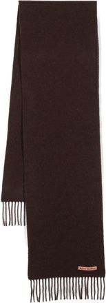 Acne Studios logo-patch scarf - unisex - Wool - One Size - Brown