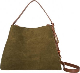 Like Dreams Womens Solace Suede Top Handle Bag In Olive