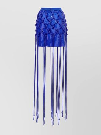 DAVID KOMA layered fish net skirt