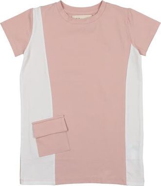Maniere Kids Colorblock Cotton Blend T-Shirt in Mauve/white at Nordstrom, Size 3T