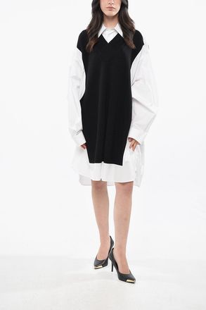 Maison Margiela MM1 Camicia Oversize in Doppio Tessuto Bicolore Maison Margiela