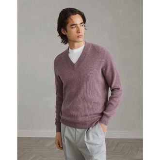 Brunello Cucinelli Mens Onion Wool V Neck Sweater, Size 50