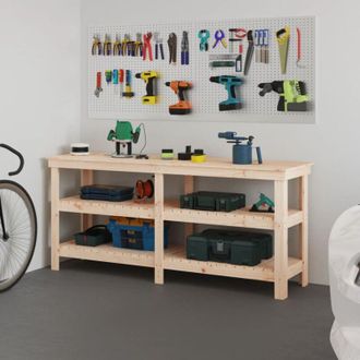 vidaXL Vidaxl - Banco De Trabajo De Madera Maciza De Pino 181x50x80 Cm