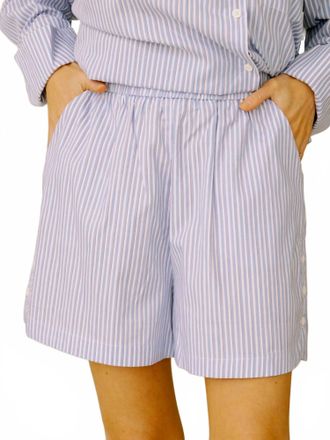 FRNCH Cyana Stripe Shorts In Light Blue