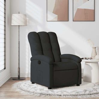 vidaXL Sill&oacute;n Reclinable De Tela Negra Vidaxl