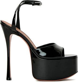 Amina Muaddi 155mm Aya platform sandals - women - CALFSKIN/CALFSKIN/CALFSKIN - 36 - Black