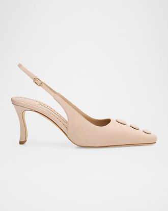 Manolo Blahnik 70mm Alexapla Suede Slingback Pumps