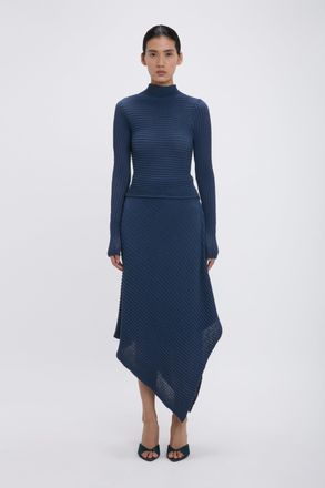 Victoria Beckham Cropped Knit Top In Eclipse XS