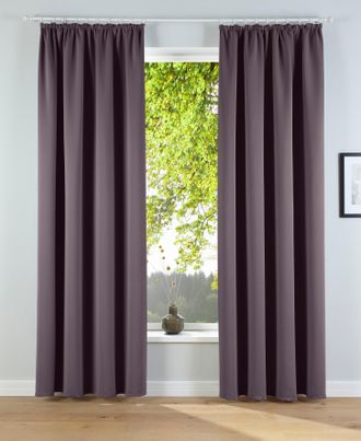 My Home Verdunkelungsvorhang »Solana, Gardinen mit Kräuselband, Vorhänge, Wohnzimmer, modern,« Kräuselband 2 Stk. tlg. 2er-Set Verdunklungsvorhang mit Thermof