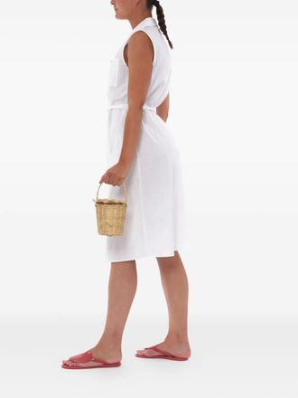 Coccinelle pre-owned belted shirt-style midi dress - White