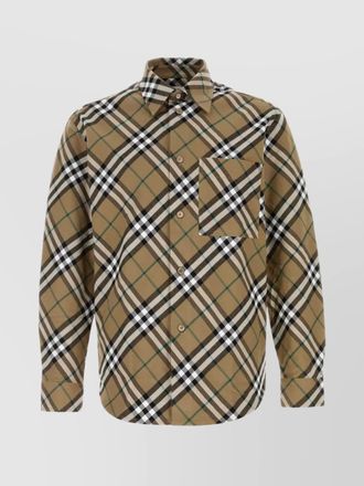Burberry embroidered oxford shirt collar button-down