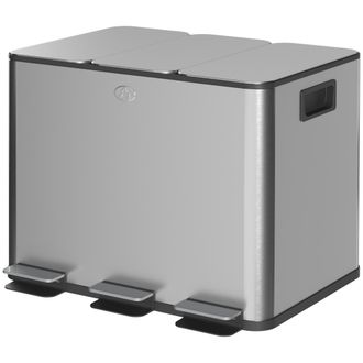 HOMCOM Homcom Cestino Rifiuti A 3 Sezioni Da 20l In Acciaio E Pp 61.9x36.6x56.7 Cm