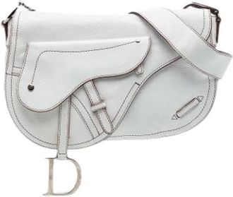 Dior Pre-owned Shoulder Bags, female, White, Size: ONE SIZE Pre-owned Leather Crossbody Bag