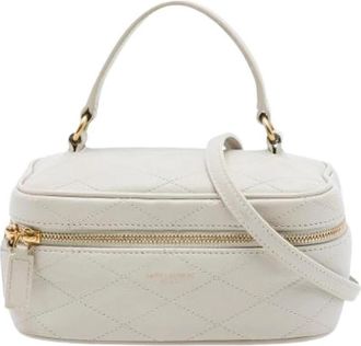 Saint Laurent Pre-owned Vanity Bag - Dames - Vintage Mini Tas - Wit - ONE Size - Leer - Vintage