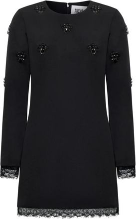 Silvian Heach Jurk met sierdetails en kant - Dames - Korte kleedjes - Zwart - 2XS - Polyester - Kleedjes