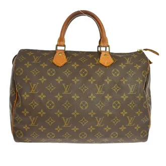 Louis Vuitton Speedy Handbag Monogram Canvas Brown Canvas Handbag (Pre-Owned)