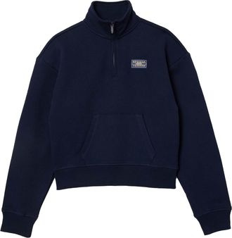 Lacoste Dames/Dames Zip Fleece Sweatshirt met Hoge Hals (Blauw)