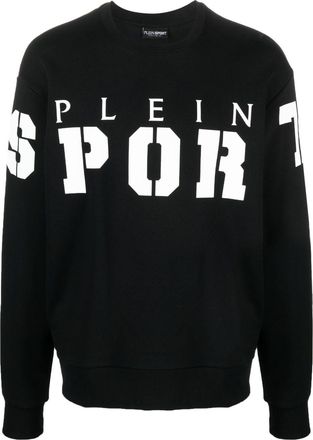 Plein Sport LS logo-print cotton jumper - men - Cotton - L - Black