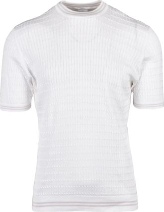 Eleventy White Cotton Crew Neck Underlayer