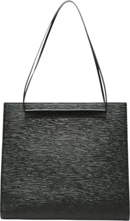 Louis Vuitton Black Noir Leather Shoulder Bag Tote Bag (Pre-Owned)