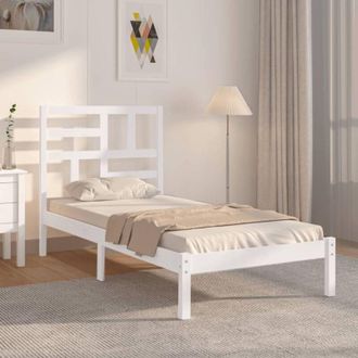 vidaXL Bed Frame without Mattress White Solid Wood 100x200 cm Vidaxl