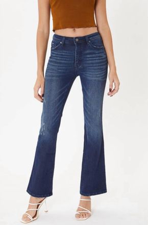 Kancan Womens Petite High Rise Bootcut Jeans In Blue