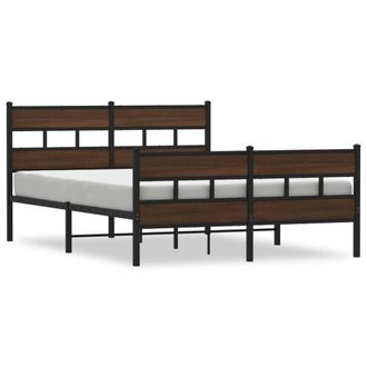 Berkfield Home Bed Frame without Mattress with Headboard & Footboard 140x200 cm in Brown