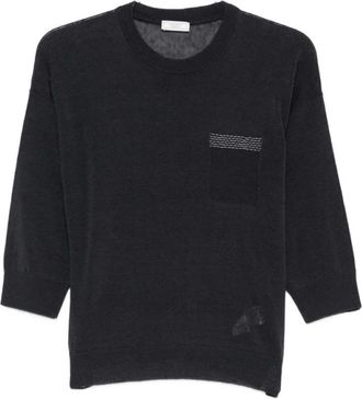 PESERICO Geborduurde Trui - Dames - Ronde hals truien - Blauw - S - Truien & Vesten