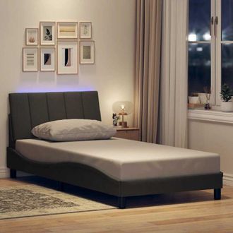 vidaXL Vidaxl - Estructura De Cama Sin Colch&oacute;n Tela Gris Oscuro 90x200 Cm