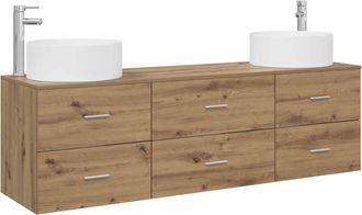 vidaXL Juego De Muebles De Ba&ntilde;o 3 Uds. Roble Artisan Vidaxl