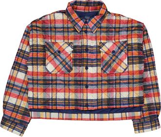 Polo Ralph Lauren Quilted Check Cropped Shell Jacket, Size Medium