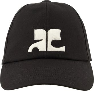 Courr&egrave;ges AC Logo Katoenen Pet - Dames - Petten - Zwart - ONE Size - Katoen - Accessoires