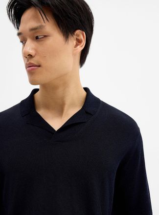 Roberto Collina Mens Minimalist Johnny-collar polo