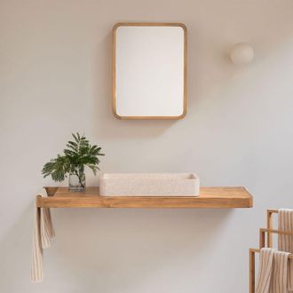 Sklum Conjunto De Mueble De Ba&ntilde;o 130x45 Cm Suspendido En Madera De Teca Neill Sklum