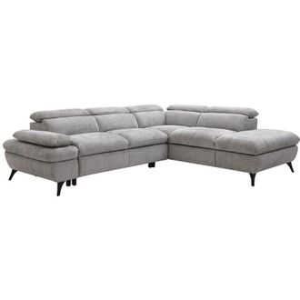 Vente-Unique Vente-unique - Divano letto in Tessuto testurizzato Grigio - Angolo a destra - surdeli