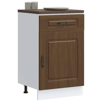 Berkfield Home Kitchen Base Cabinet Kalmar Brown Oak Engineered Wood
